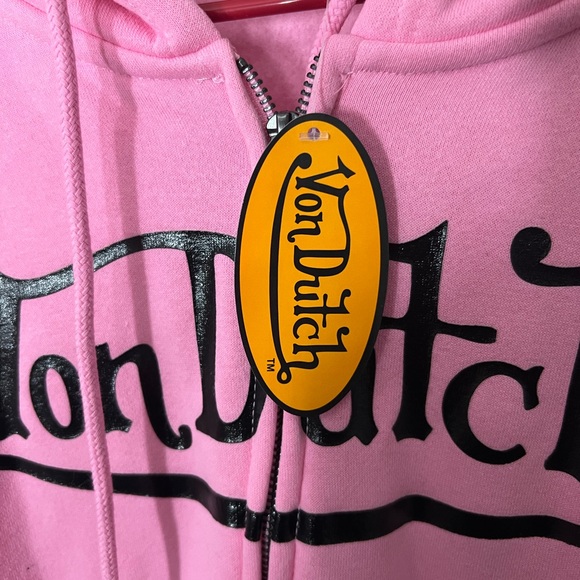Von Dutch Pink Pink Zip-Up Hoodie - Picture 3 of 6